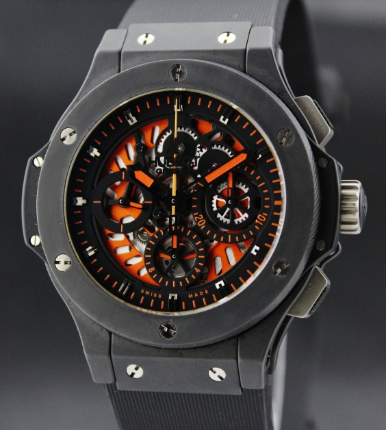 (image for) A HUBLOT LIMITED EDITION ALL BLACK AERO BANG "ORANGE" / COMPLETE